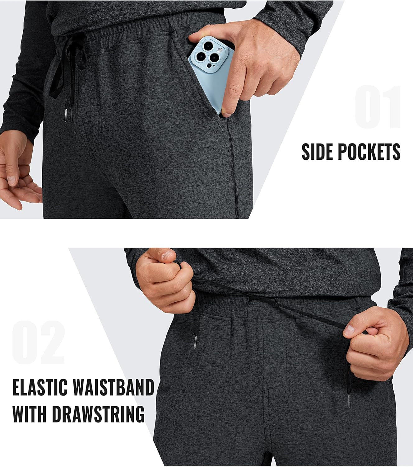 CRZ YOGA Mens Comfy Lounge Pants 30" - Super-Soft Open Bottom Yoga Casual Pajama Pants Athletic Sweatpants with Pockets