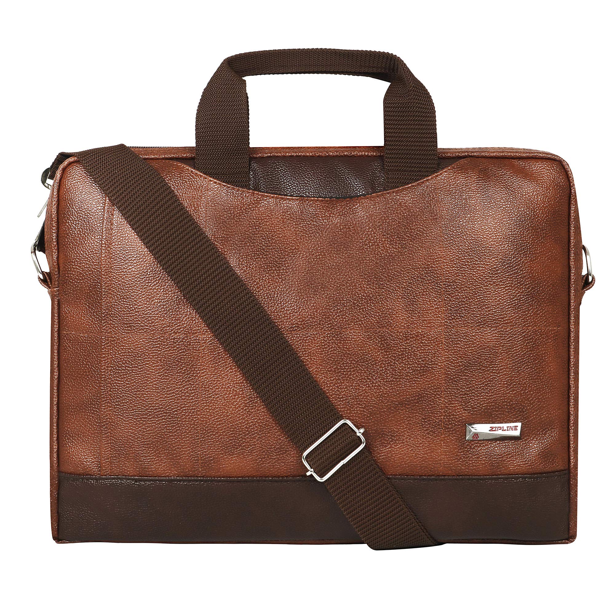 Zipline Office Synthetic Leather laptop bag for Men women, 15.6" compatible laptop Messenger Bags for Men & Women (1-Tan Bag)-picture-21