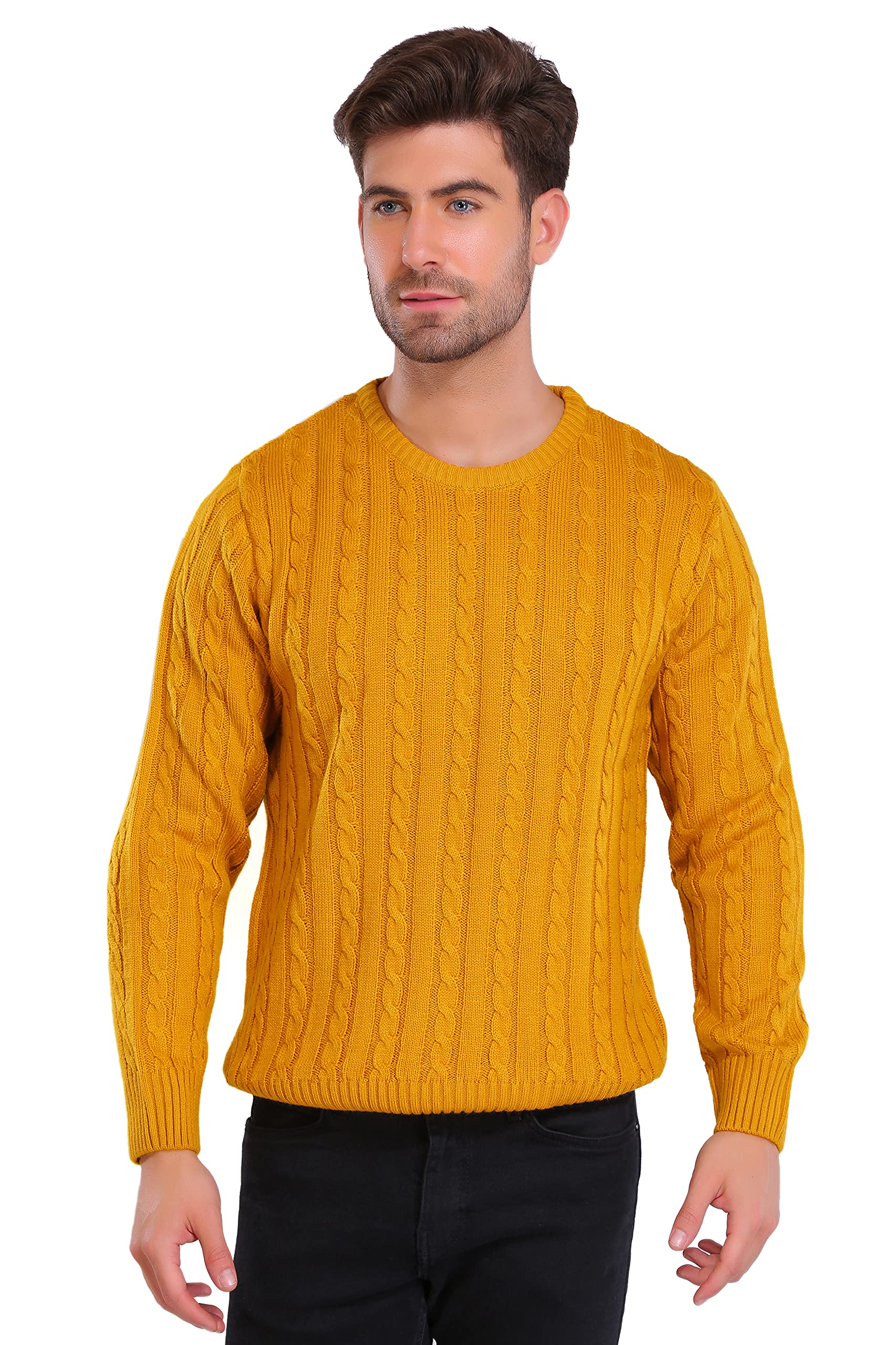 Vintage Cable Sweater - Mustard