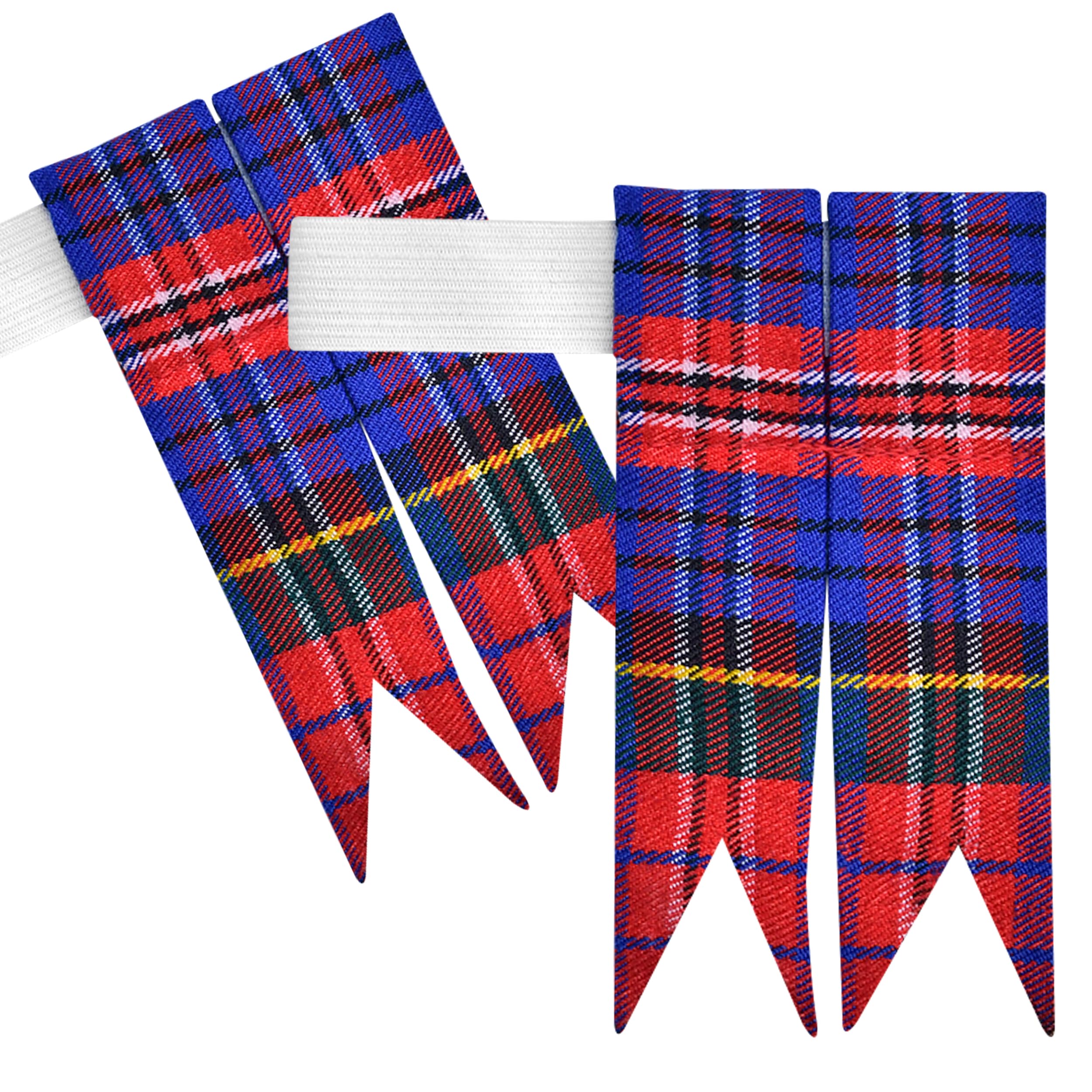 H HIGHLAND REDSTONEKilt Flashes for Men's Kilt Accessory with Heavy Buckle Adjusters, Plain & Tartan Kilt Hose Flashes