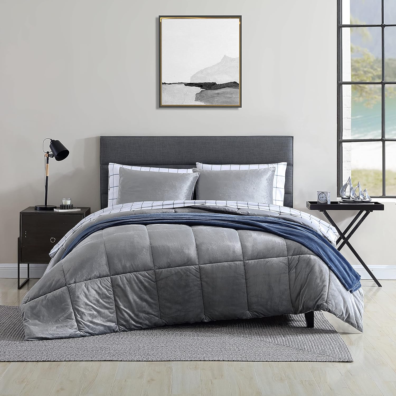 Nautica Twin XL Comforter Set, Micromink Reversible