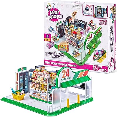 5 Surprise Mini Brands Mini Convenience Store Playset with 1 Exclusive Mini by ZURU, Multicolor