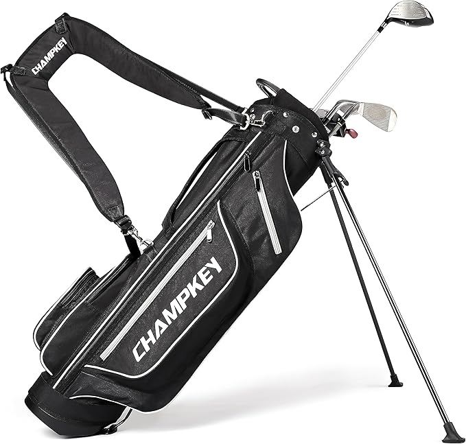 CHAMPKEY Lightweight Golf Stand Bag | Professional Pitch Golf Bag Ideal for The Driving Range, Par 3 and Executive Courses