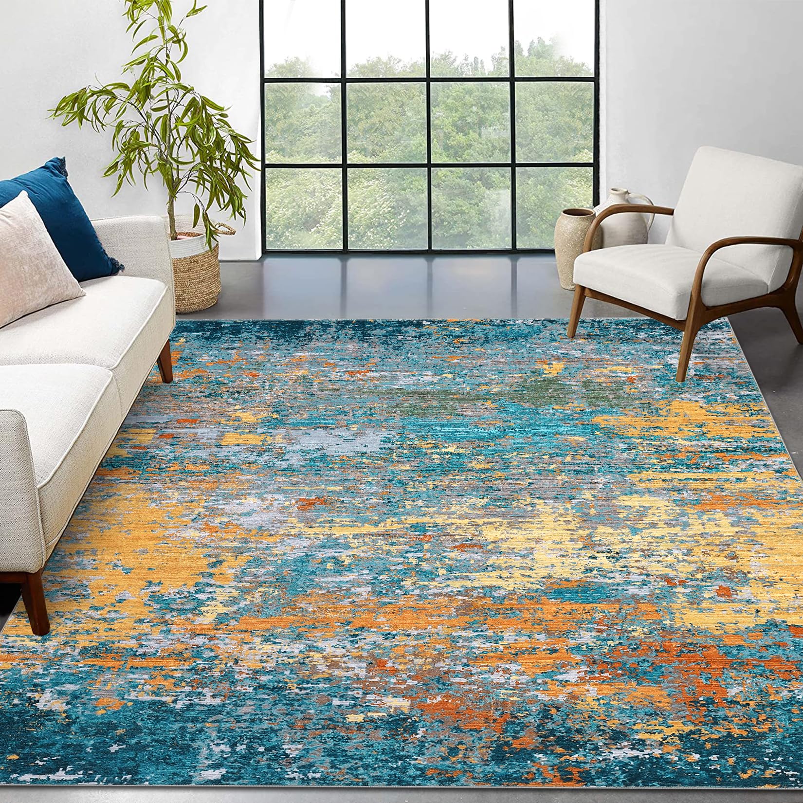 ROYHOME 8x10 Modern Abstract Rug