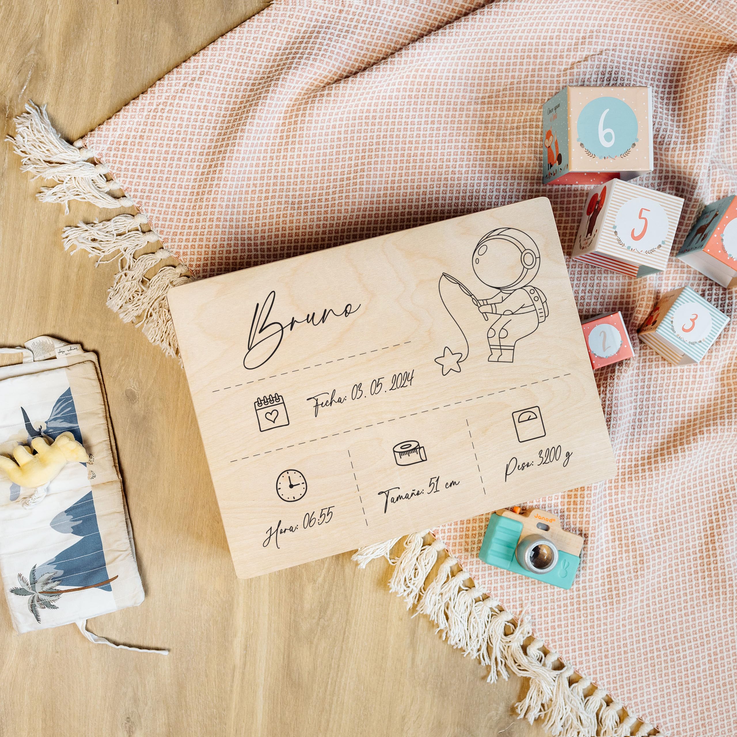 Creative DECO Caja de Recuerdos Personalizada para Bebés/Regalo Niños