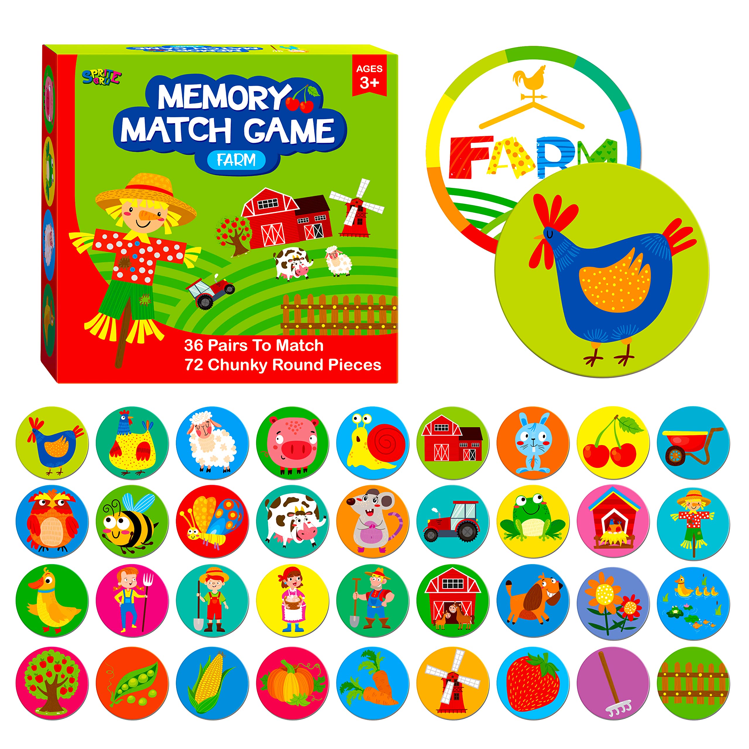 Buy Memory Matching Game 72 PCS Farm Theme Matching Cards For Toddlers Buy Memory Matching Game 72 PCS Farm Theme Matching Cards For Toddlers