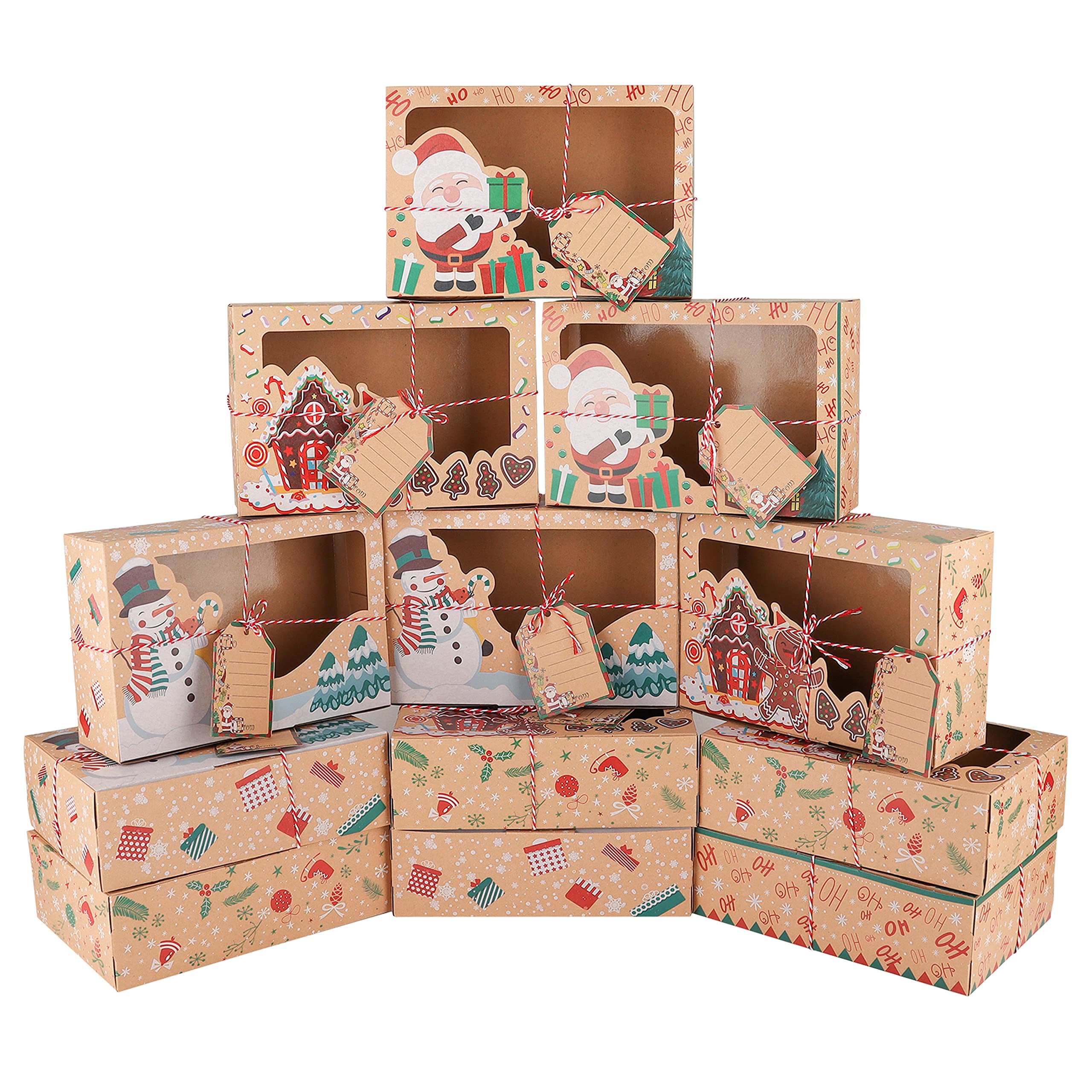 Buy Shoppawhile 12 Pcs Christmas Cake Boxes with Clear Window Christmas