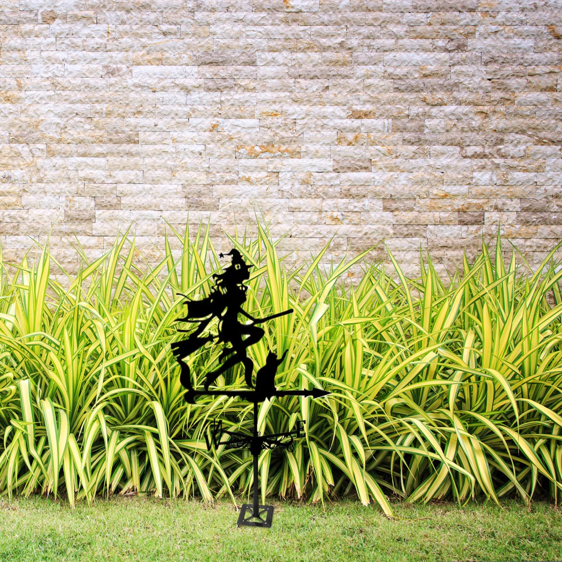 Witch Weathervanes, 55 cm/21.7 Pulgadas Vane del Clima de Bruja de Metal para el Techo, indicador de dirección del Viento Retro del Techo, Escultura al Aire Libre para Decoraciones de jardín de Patio