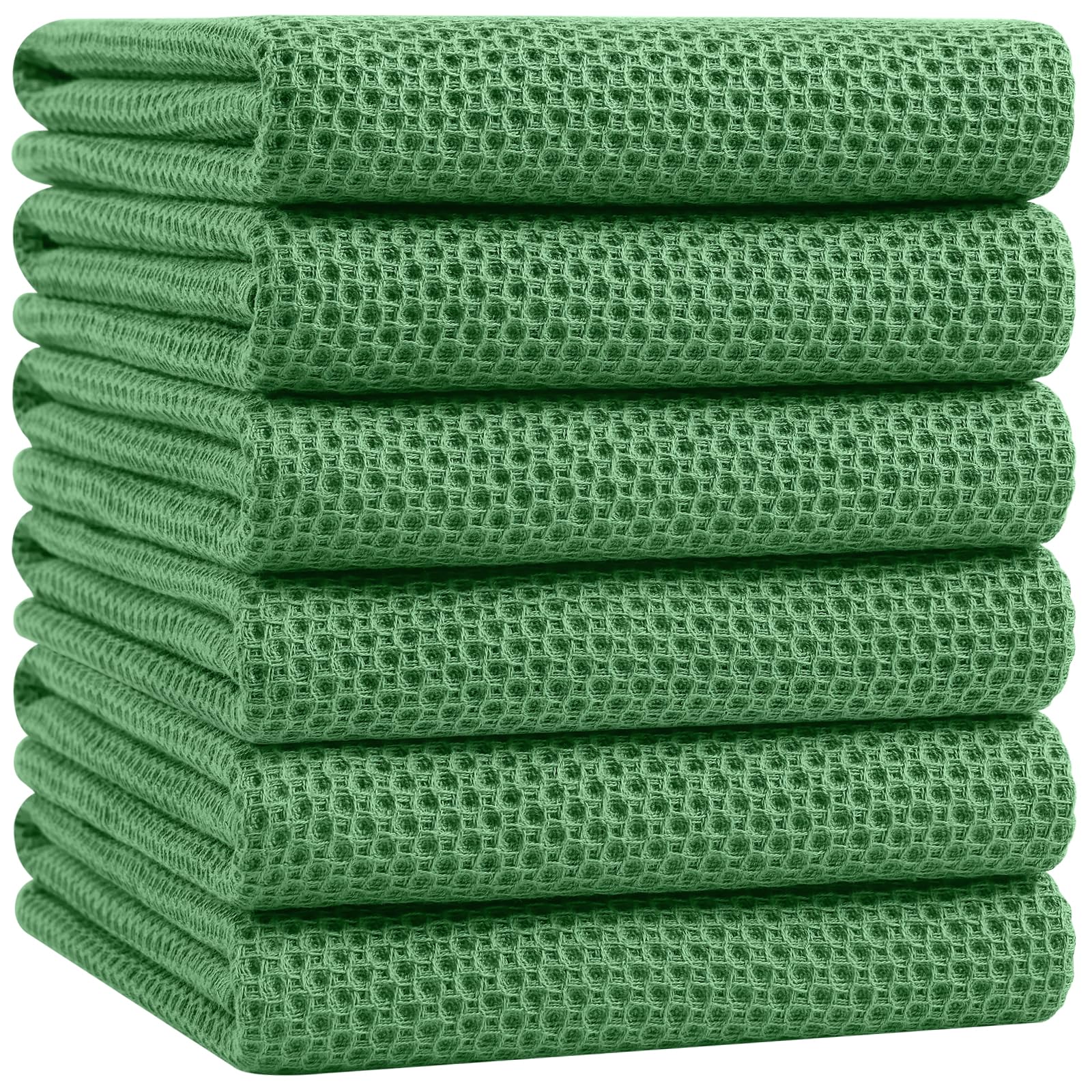 Homaxy 100% Cotton Oversized Waffle Weave Kitchen Towels 6-Pack