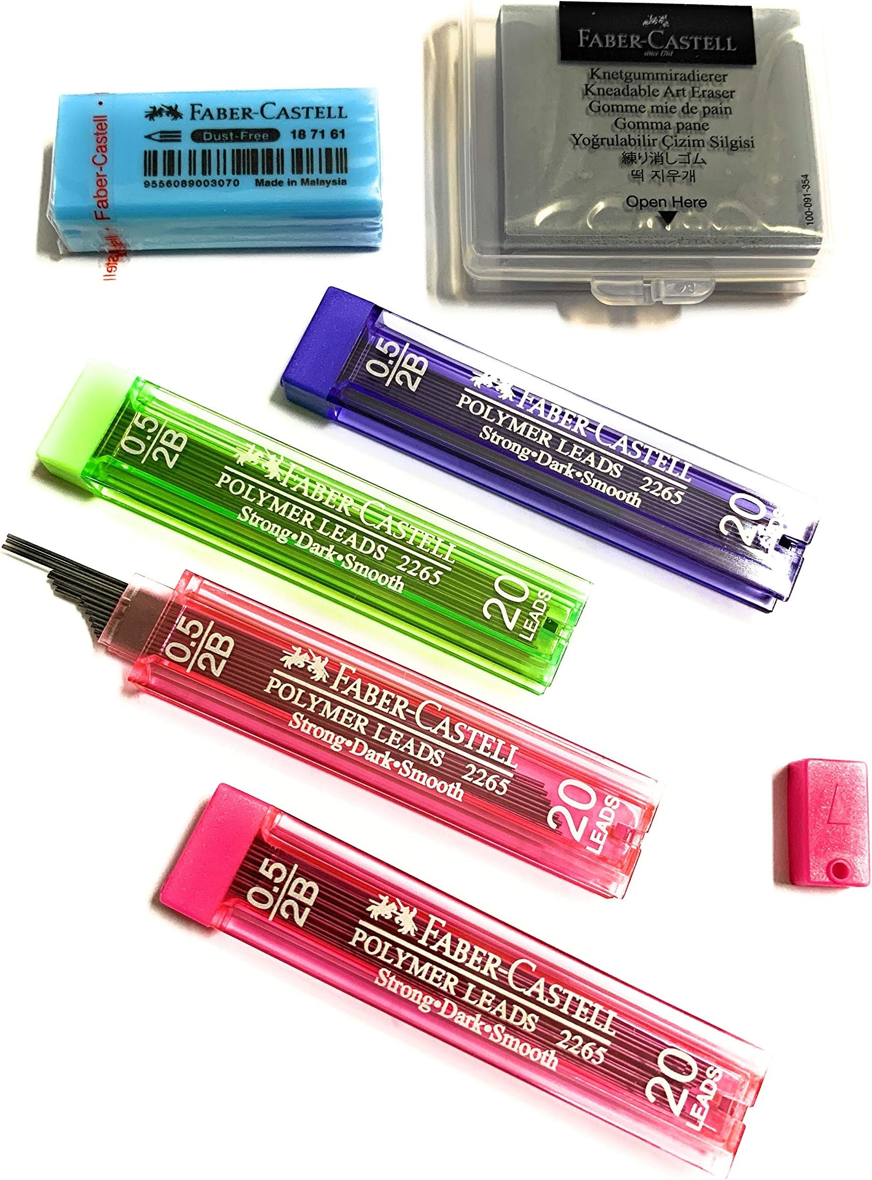 FaberCastell 0.5 mm 2B Lead Refills Strong Dark Smooth Leads Mechanical Pencil