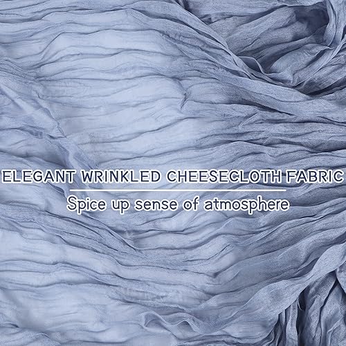 Miniatura 4 de TISEMENT - Paquete de 12 caminos de mesa de gasa arrugada de 35 x 120 pulgadas, estilo bohemio, centros de mesa románticos para mesas, mantel