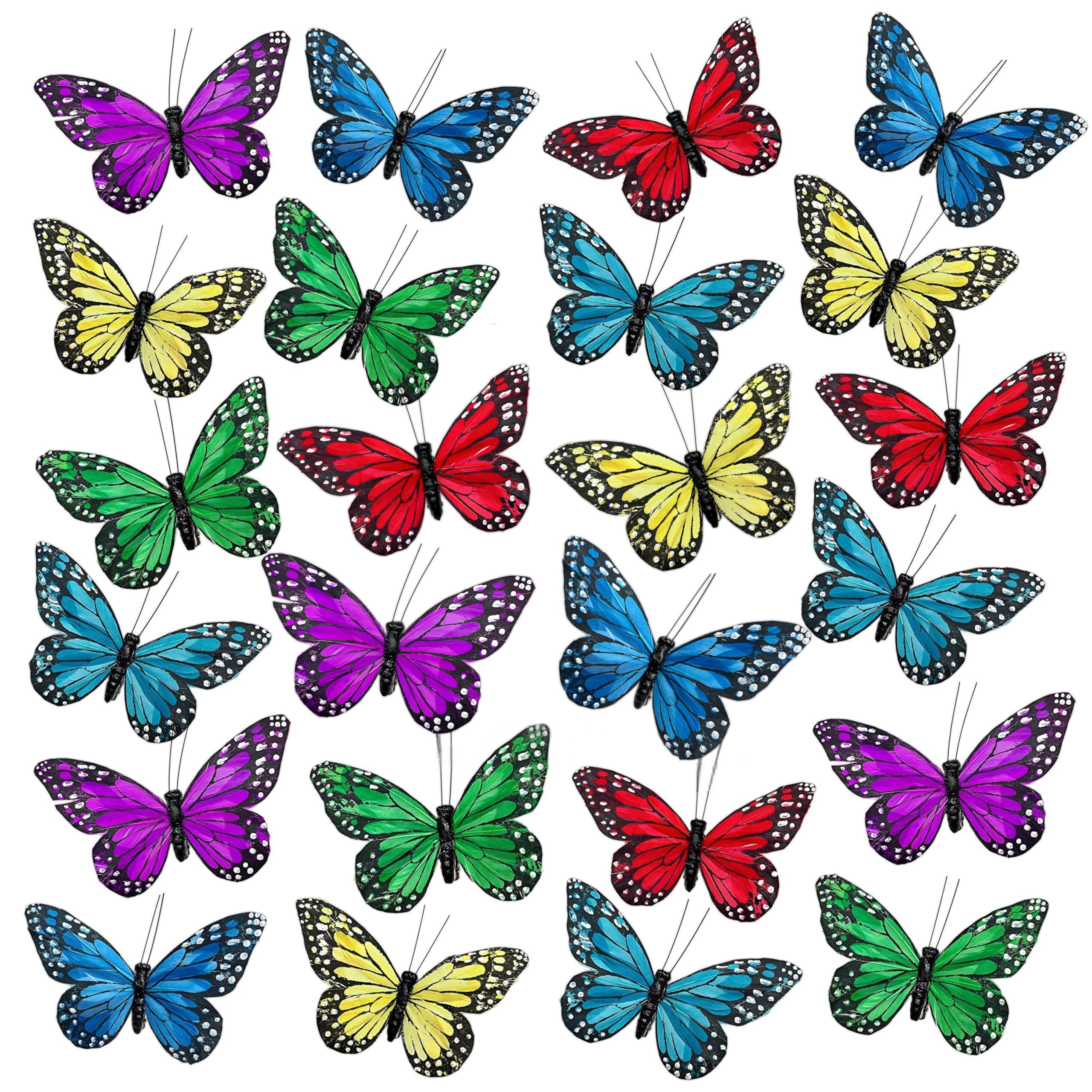 Décorations à clipser papillons multicolores pour embellir votre sapin et table