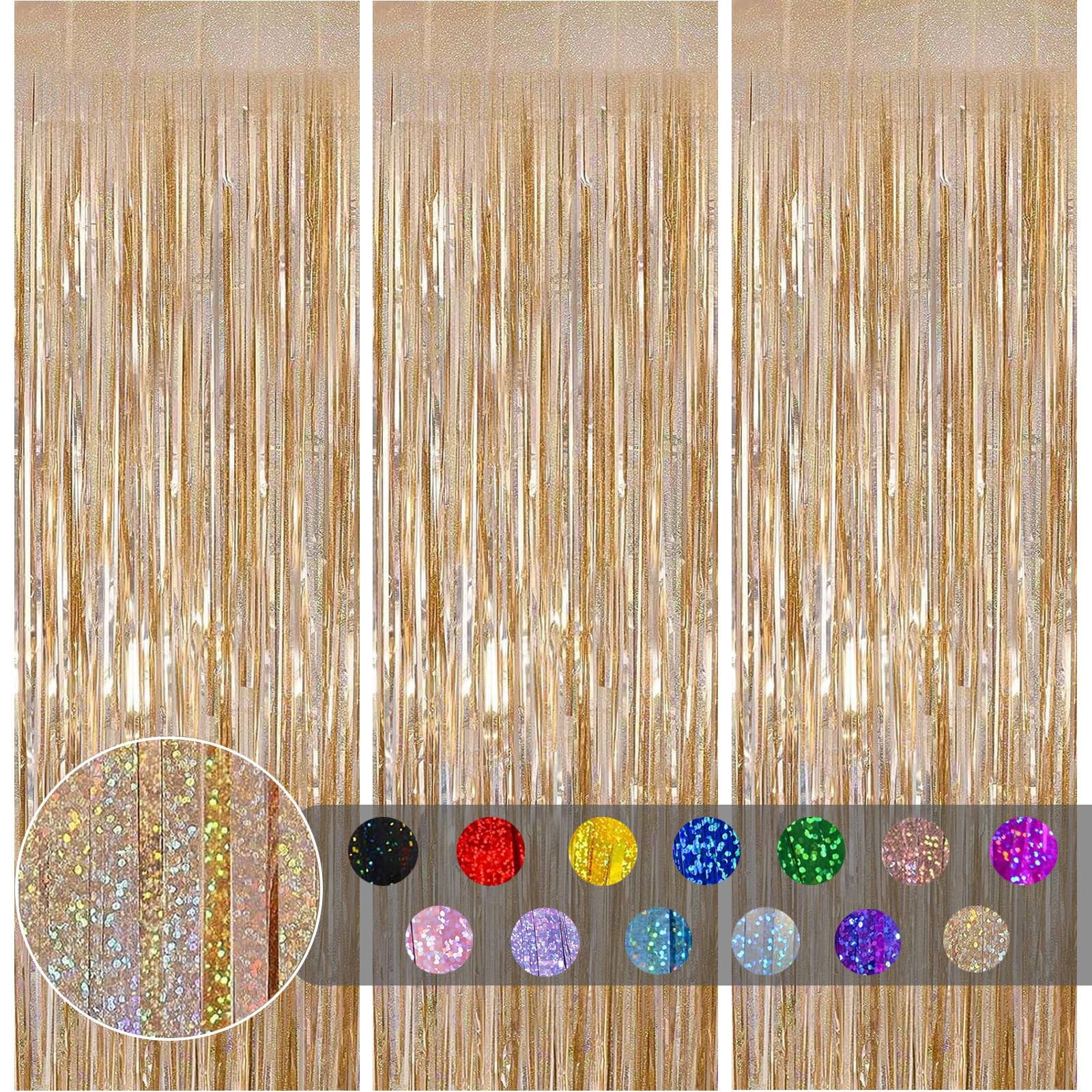 6 Striscioni Con Frange Metalliche Azzurre Per Feste - Ghirlande Lucide Da Parete Per Compleanni, Addio Al Nubilato, Matrimoni, 3m X 30cm L'una