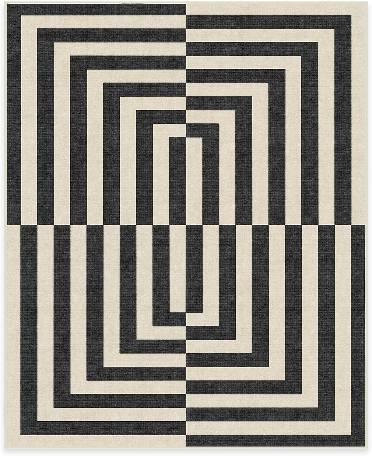 RUGGABLE x Jonathan Adler Machine Washable Modern Area Rug – Op Art Charcoal 8x10, Stain-Resistant, Non-Slip with Standard Pad – Large Rugs for Living Room, Bedroom, Hallway, Entryway & Office 8'x10' (Standard Pad) Op Art Charcoal