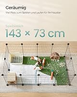 SONGMICS Tengerimalac Ketrecek 12 Panel Fém Játszóudvar Nyúl Kisállat Ketrec 143x73x36cm - 143 x 73 x 46 cm, black 4