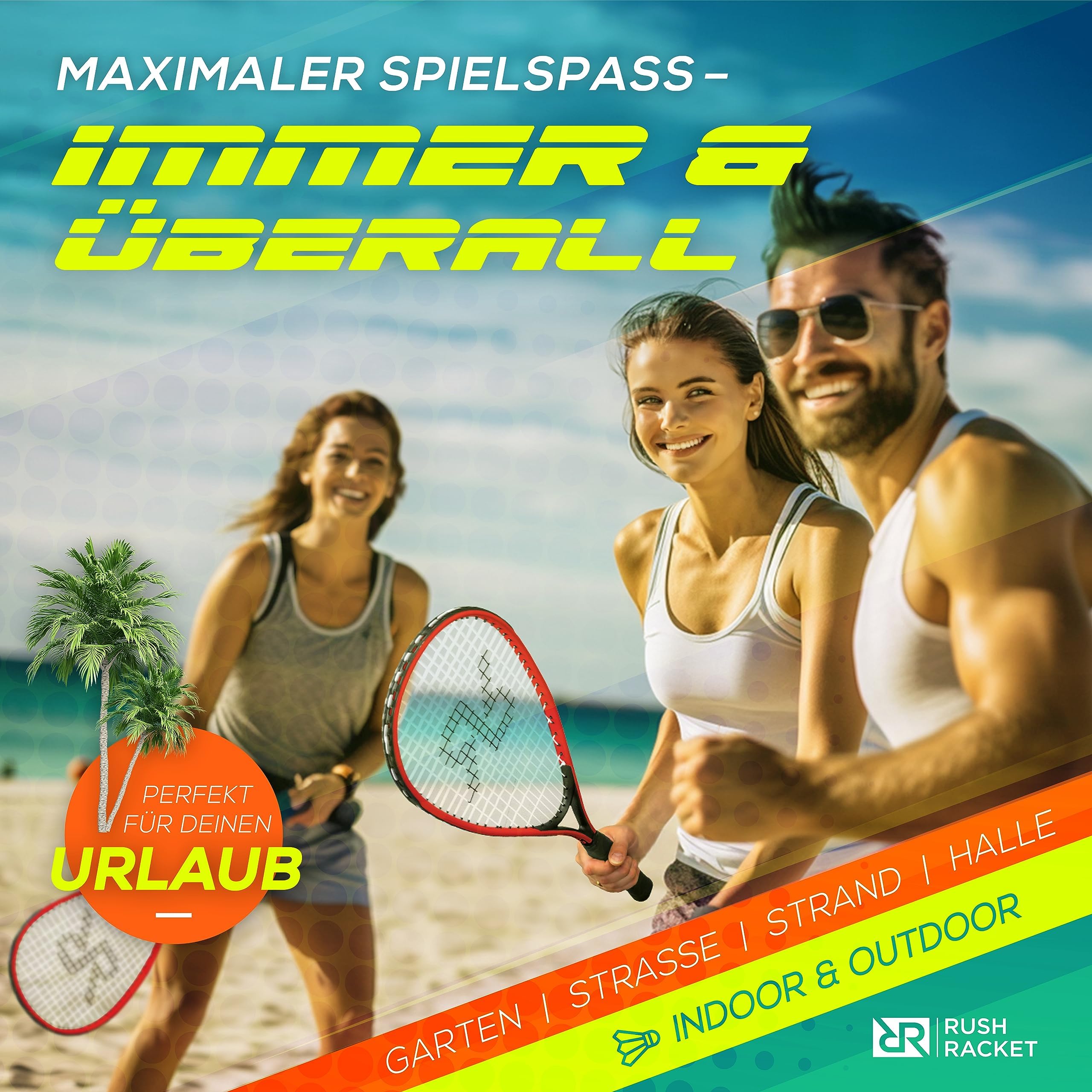 Juego de bádminton RS3 Speed de 5 piezas (2 raquetas, 5 volantes, 1 softball, 8 marcadores de campo, 1 bolsa de transporte), juego de bádminton turbo (rojo)