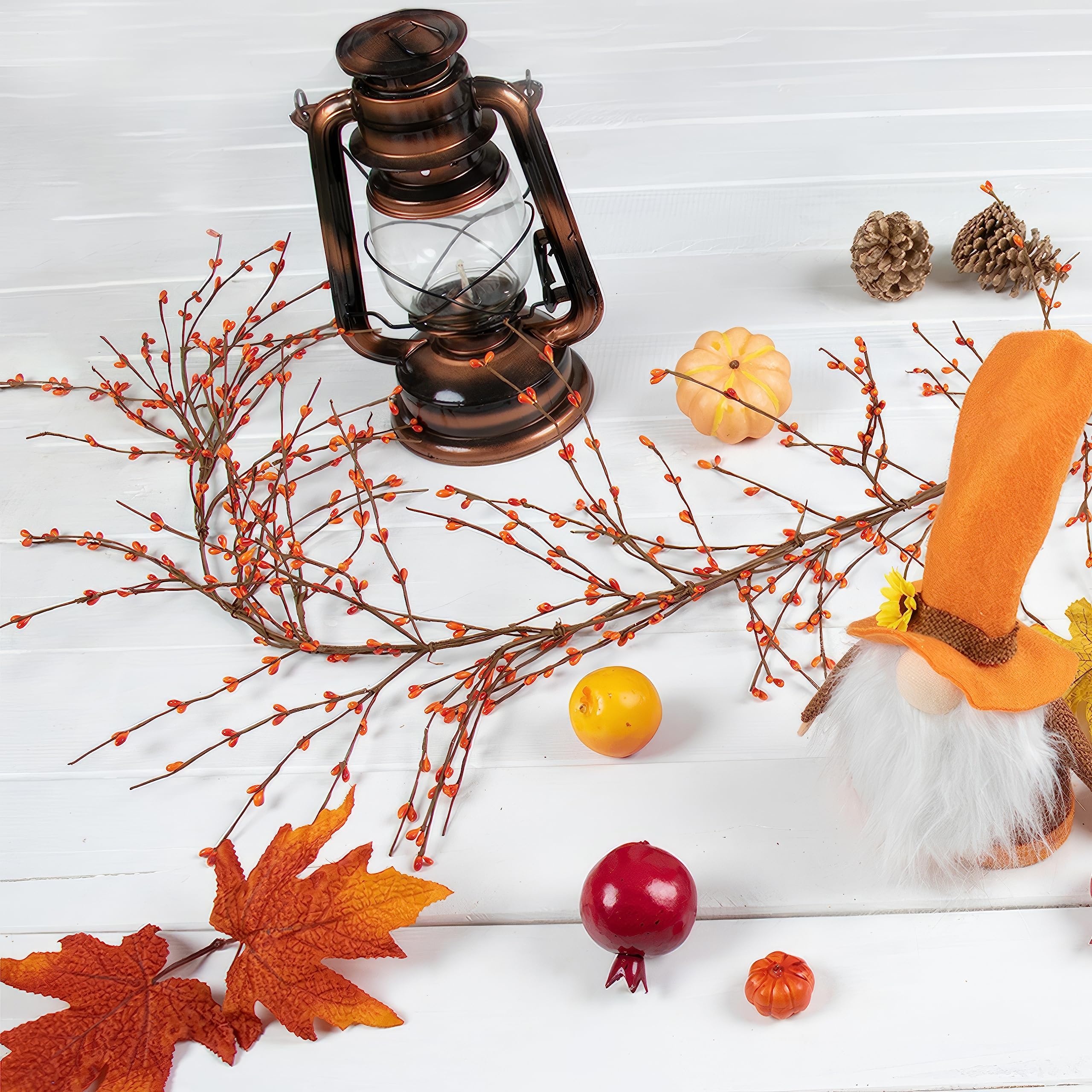 Fall Berry Garland 5ft Fall Garland for Mantle Fall Fireplace Garland Orange Autumn Garland Fall Garland for Table