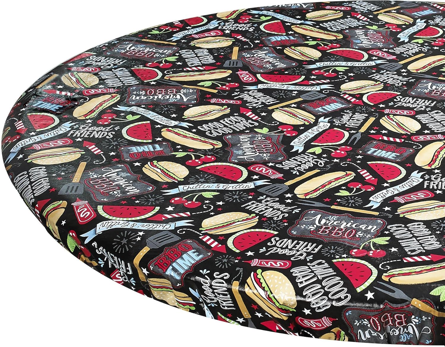 Amazon.com: LAMINET Elastic Fitted Table Cover - ALL AMERICAN BBQ