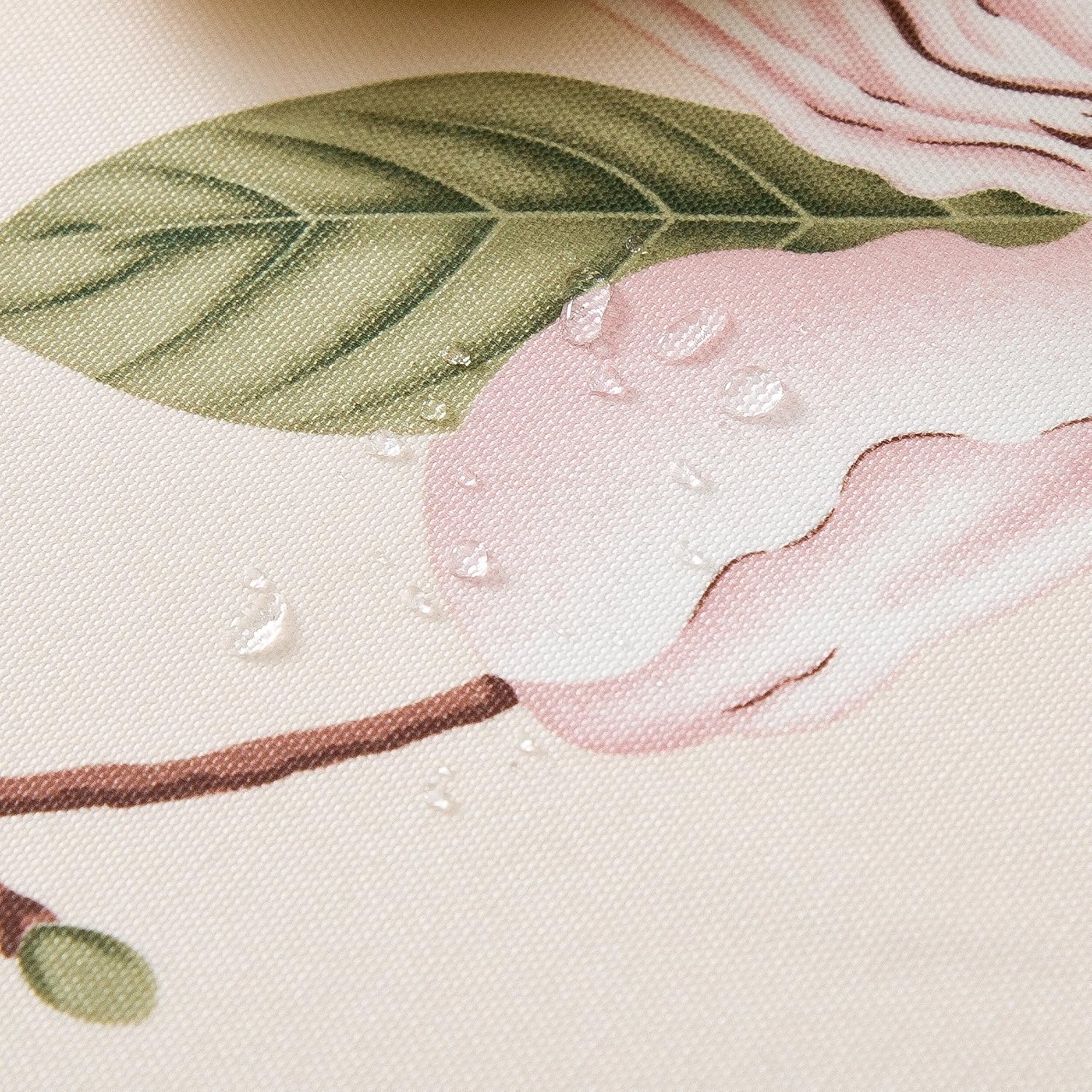 OstepDecor Floral Tablecloth, Water Resistant Rectangle Table Cloth, Polyester Decorative Table Top Cover for Kitchen Dining Room Table, Rectangle/Oblong, 52 x 70 Inches, 4-6 Seats, Pink