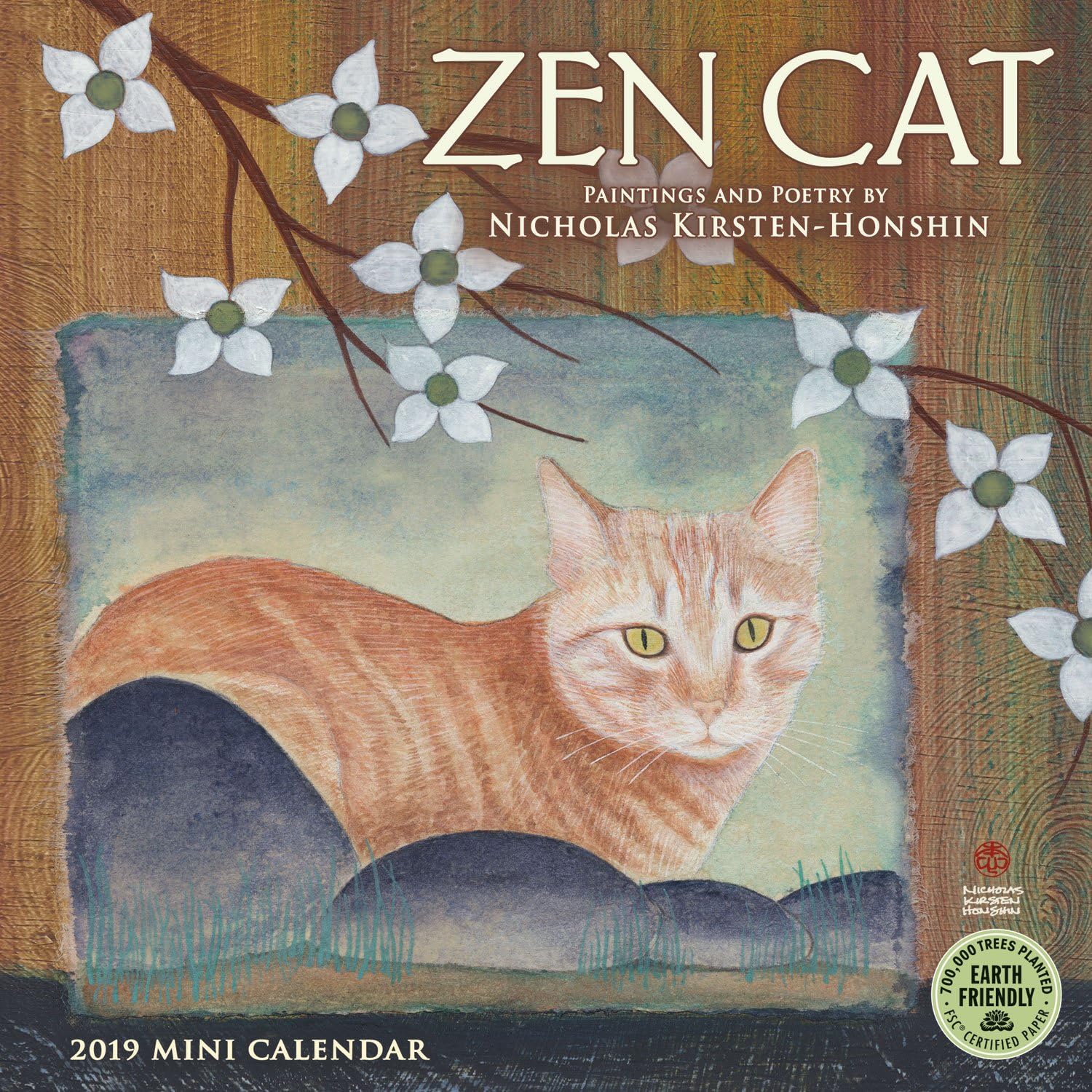 Zen Cat 2019 Mini Wall Calendar: Paintings and Poetry by Nicholas Kirsten-Honshin Calendar โ Wall Calendar, July 1, 2018