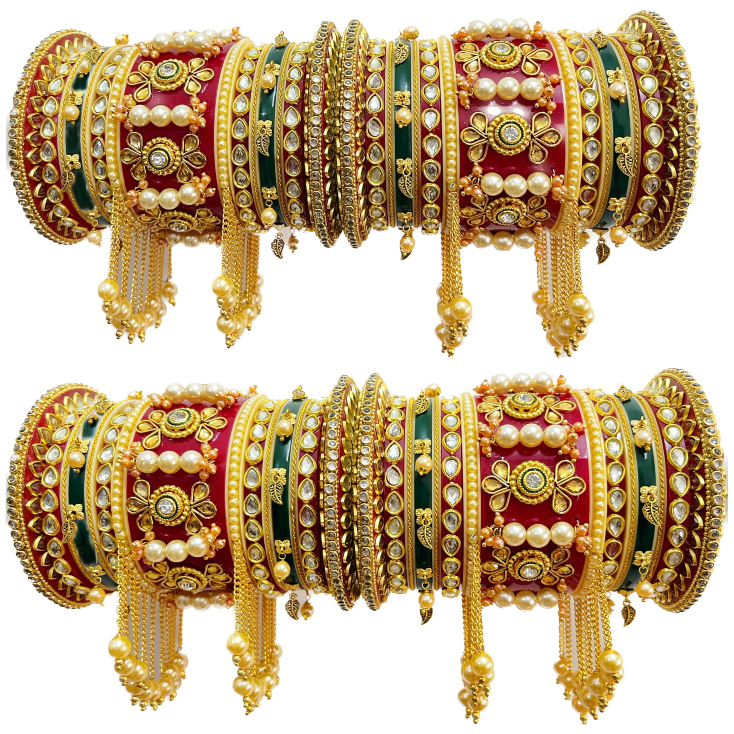SHINE OF STARS Bridal Chura/Chura/Set for wedding Jewellery/Punjabi Chuda/Bridal Chuda Bangles/Chuda for Women (A, 2.8) (B0CYHF6H7K) Amazon Price History, Amazon Price Tracker