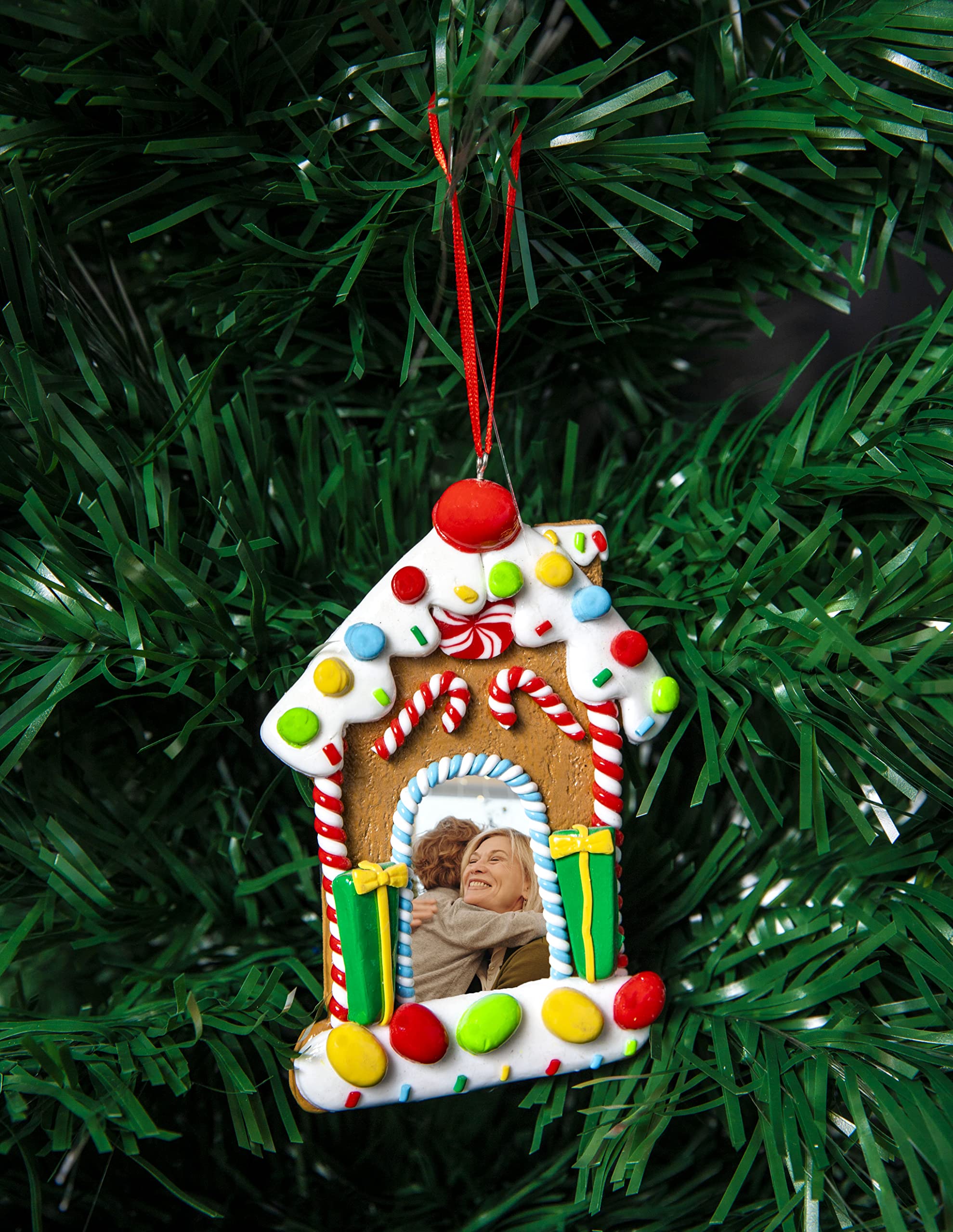 Weihnachtsbaum zum Aufhängen, verziert mit Zuckerstange, personalisierbar, 12-teiliges Set