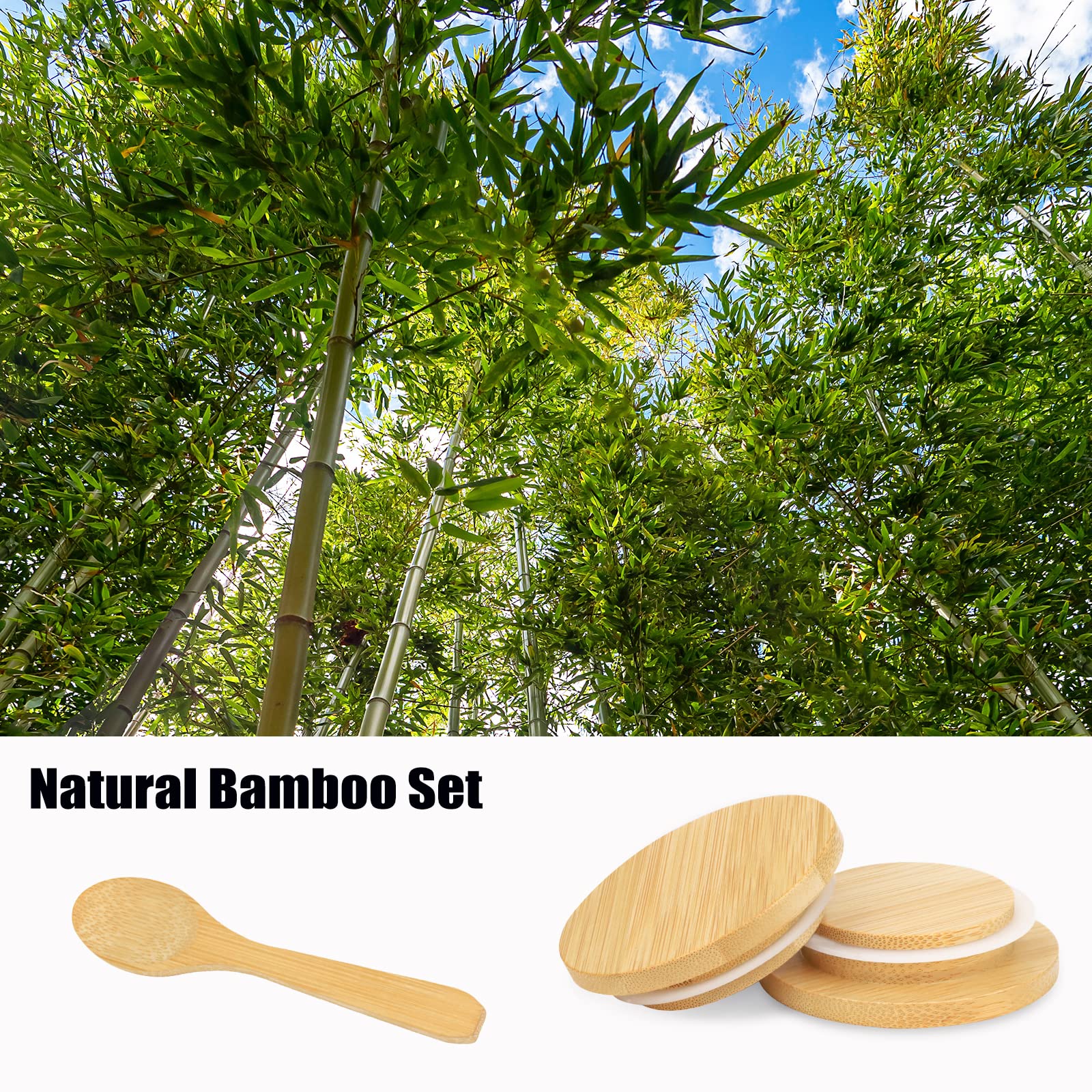 CRASPIRE Coperchi in Legno di bambù per Vasetti di Yogurt Adatti per 2 Barattolo di Fiori Erbe Aromatiche Tappi Decorativi in Legno Naturale