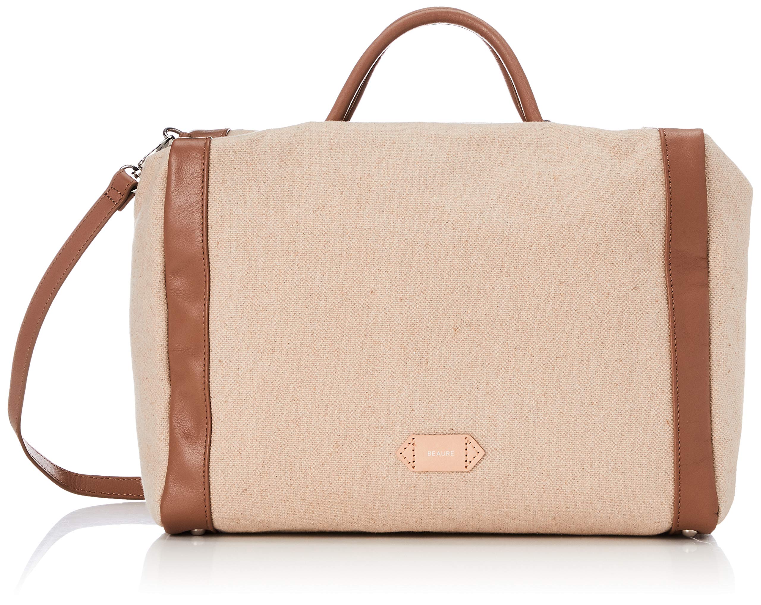 Beau're(ヴュレ) Cotton Linen x Leather Boston Bag B-20125
