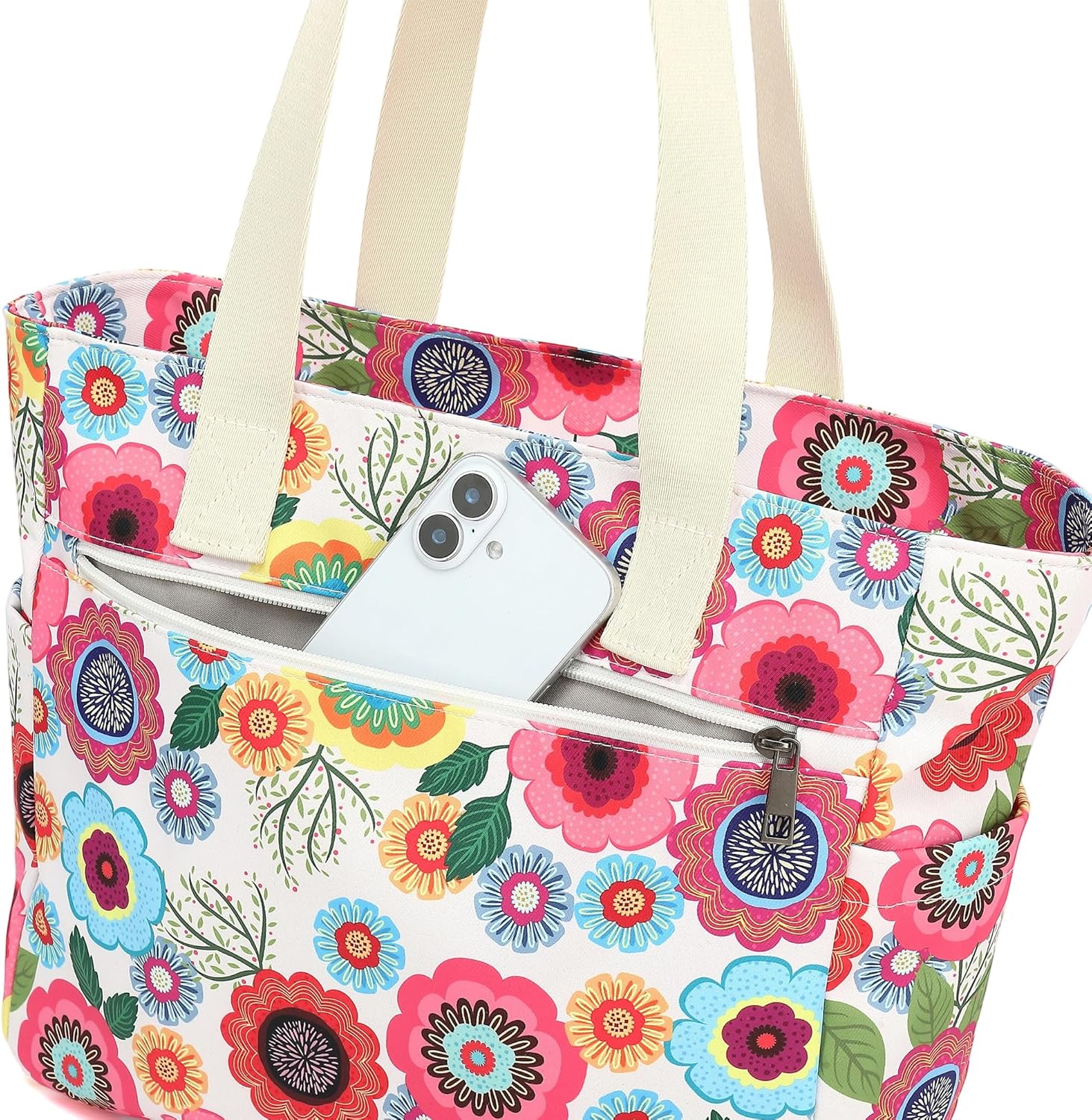 Women Tote Bag With Muti-Pockets,Lightweight Shoulder Bag,Large Capacity Handbag for Travel, Work, Gym