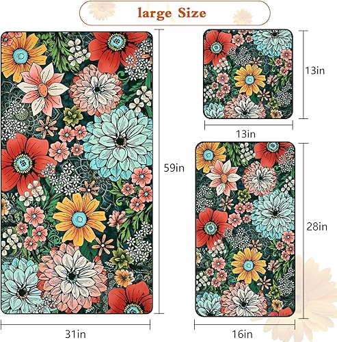 Miniatura 7 de ASPMIZ Paquete de 3 toallas de playa florales de gran tamaño con toalla de mano, toalla de cocina, toallas de baño altamente absorbentes para