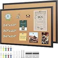 Vista 10 de ORIENTOOLS Tableros de corcho para paredes, tablero de corcho de 18 x 24 pulgadas para oficina, tablón de anuncios con marco, tablero de pines