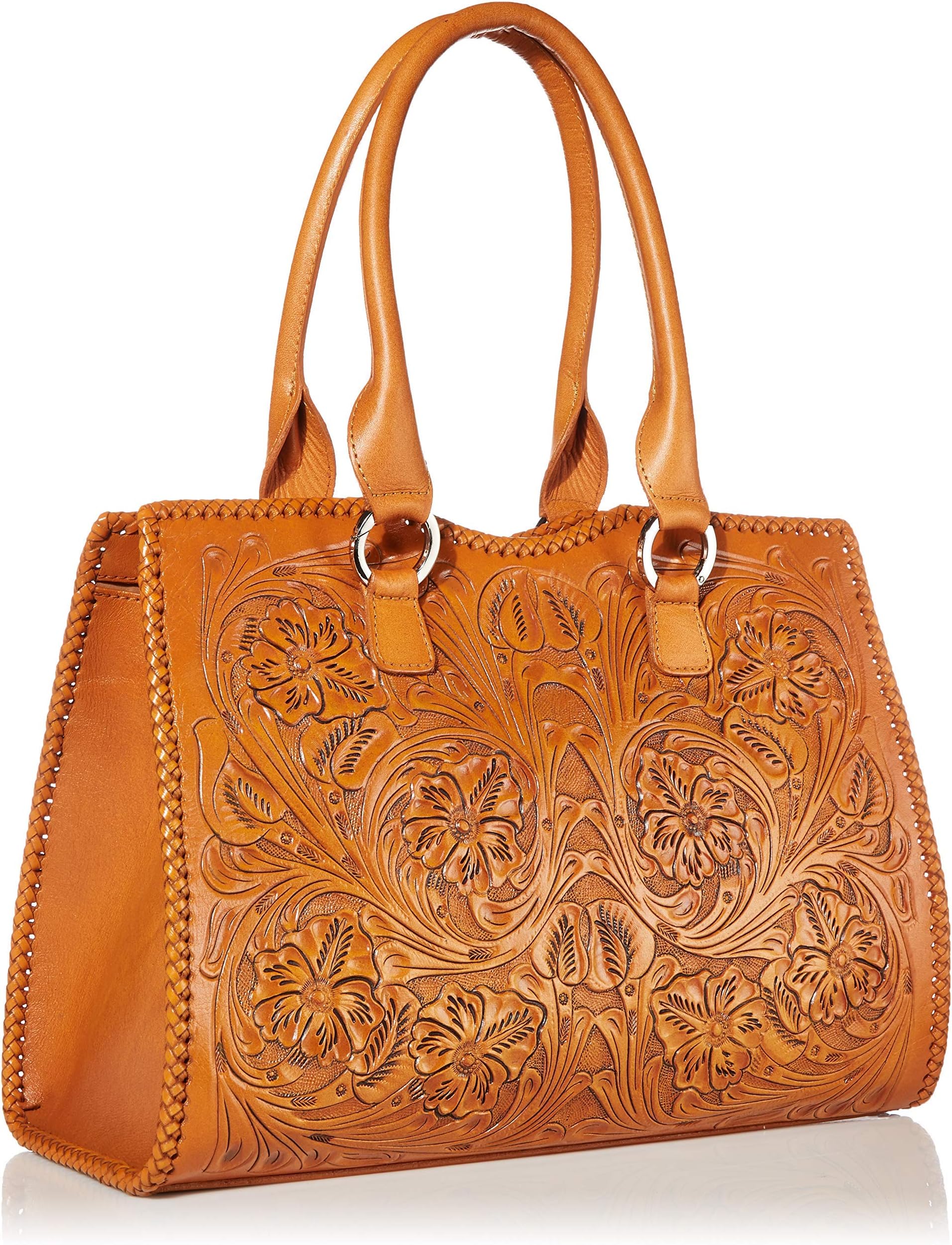 Mauzari Tooled Leather Shoulder Bag Tote for Women