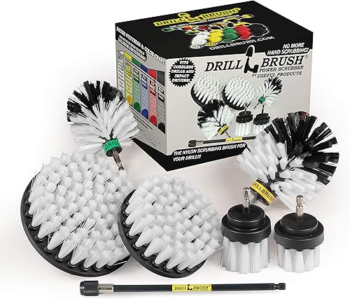 Kit de limpieza de Drill Brush, cepillos con conector para taladro, ideal para limpieza de alfombras, baños, limpieza de lechadas y limpieza de