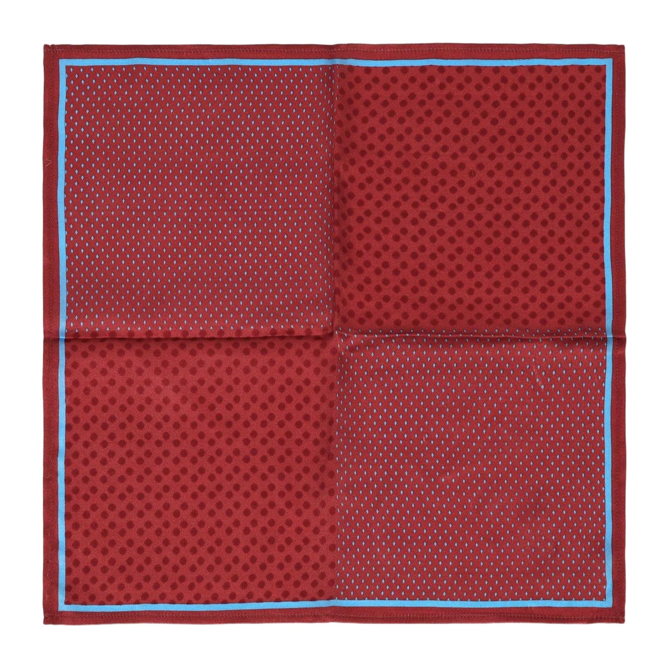 Men's Red Printed Stylised Pocket Square for Men, Wedding Handkerchief for Suits, Blazers & Tuxedo Men's Pocket Square-image-5