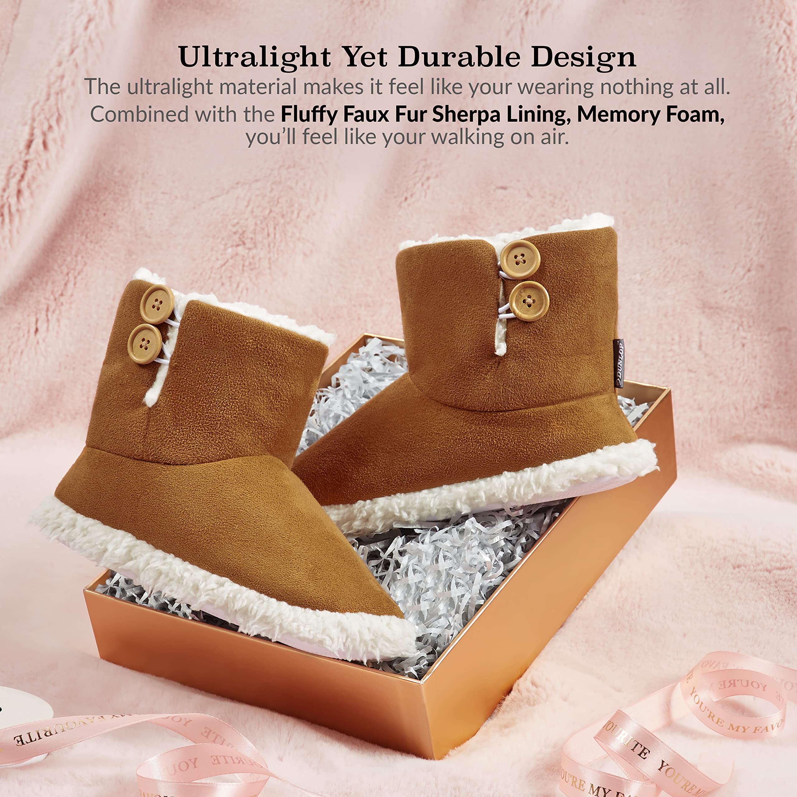 DUNLOP Pantofole Donna Invernali a Stivaletto Antiscivolo Memory Foam Regalo di Natale