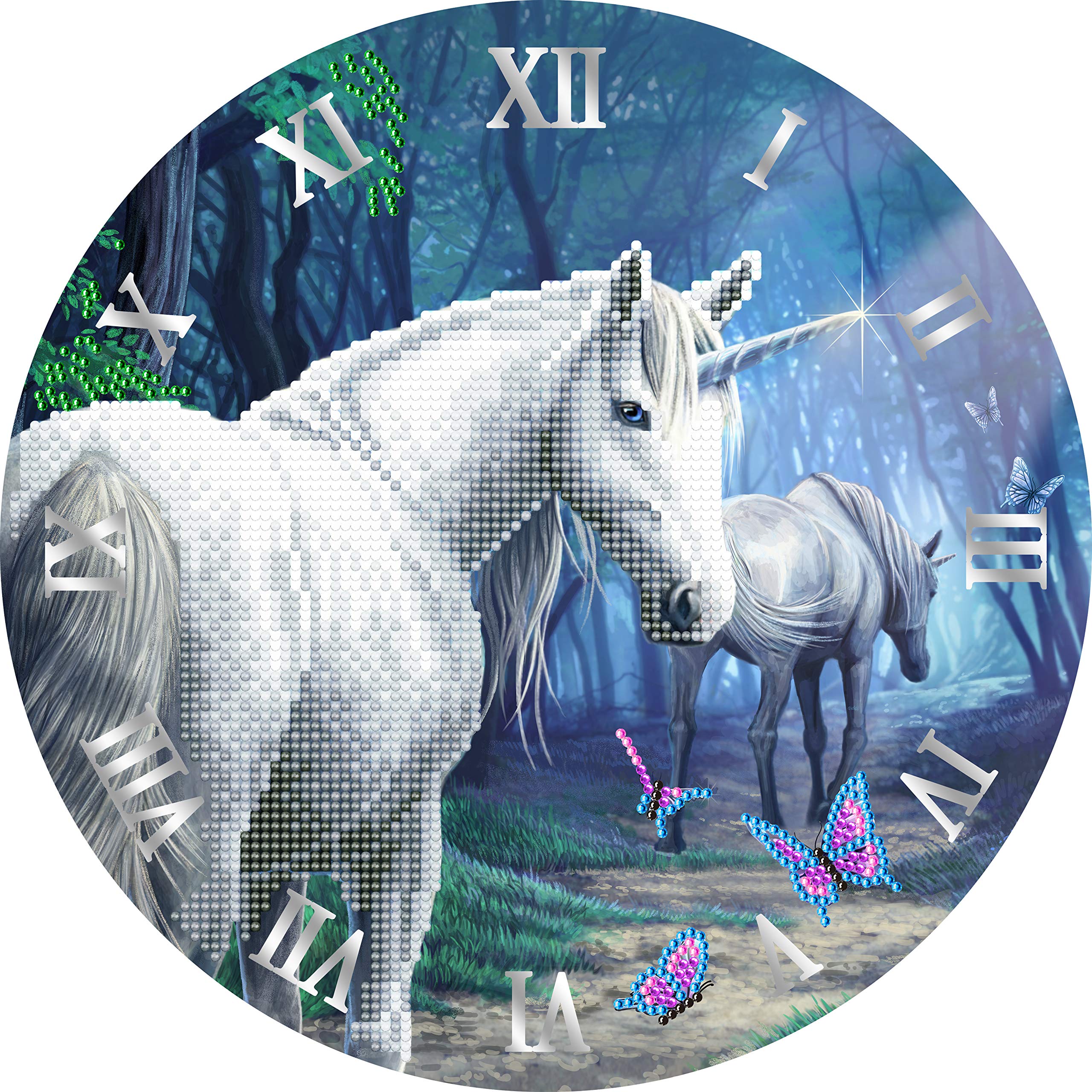 Craft Buddy Crystal Art CLK-S5 Unicorn, Crystal Art Clock