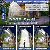 Vista 5 de Luz de calle solar loyoele de 8000 W para exteriores, resistente al agua, luz de calle LED solar al aire libre de 120,000 lúmenes 7000 K
