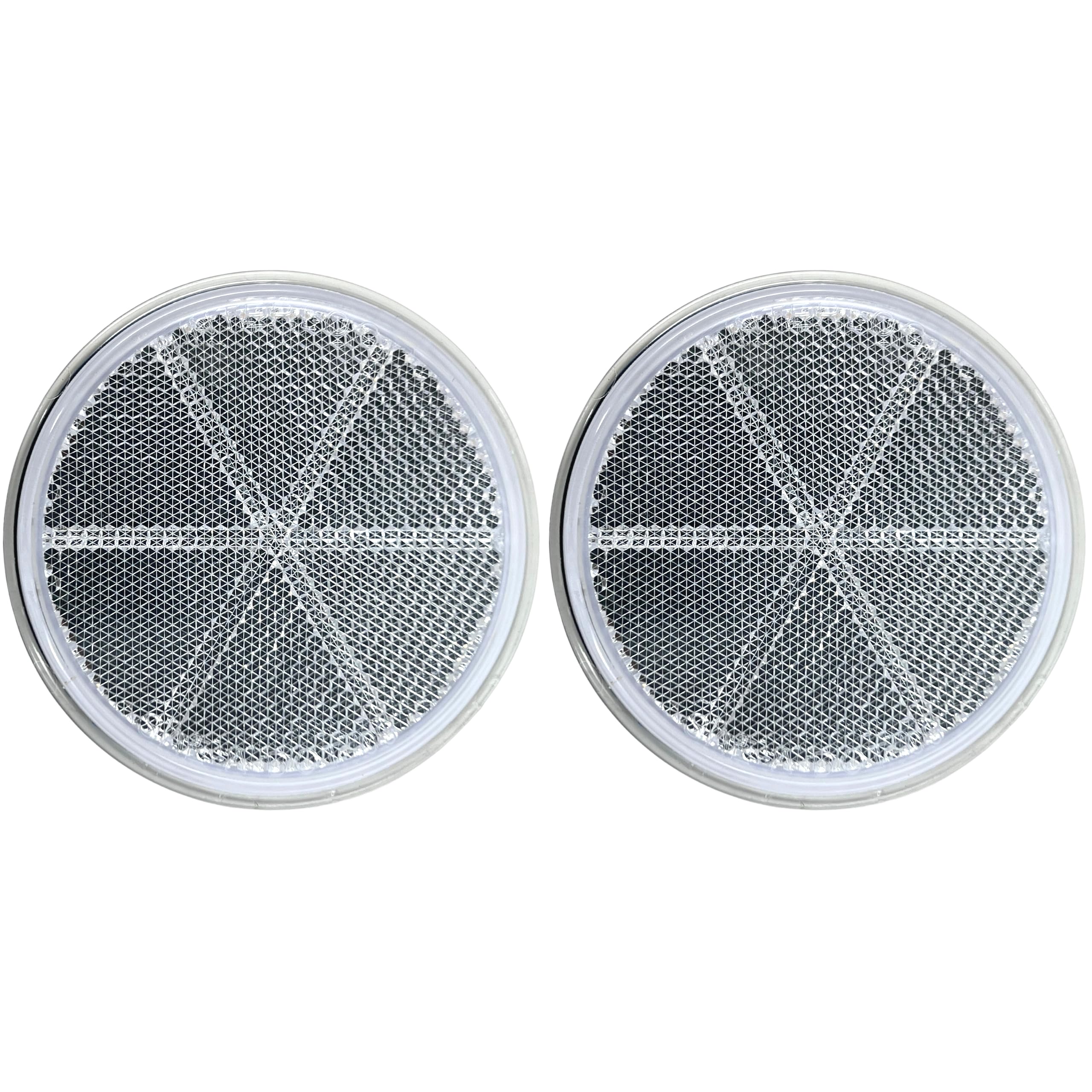 All Star Truck Parts Class A 3" Round Reflector Strong Stick-on - RED/AMBER for Trailers, Trucks, Automobiles, Mail Boxes, Boats, SUV's, RV's, Industrial Applications (2x White)