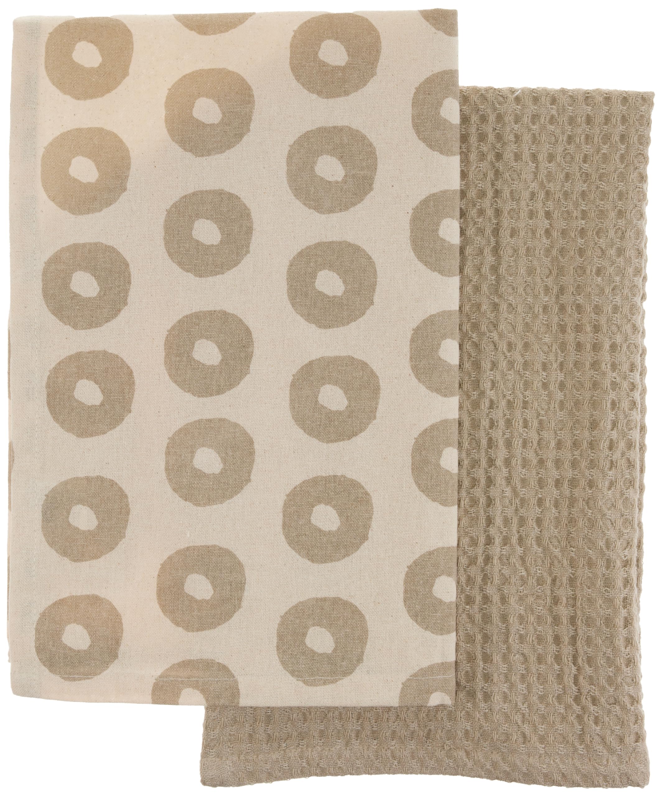 Serviettes gaufrées Mud Pie taupe 66x41.5 pouces pour la maison