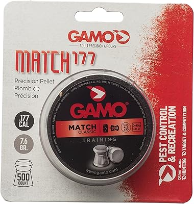 Gamo Pellets Match (Flat Nose) .177 Cal. Tins of 500
