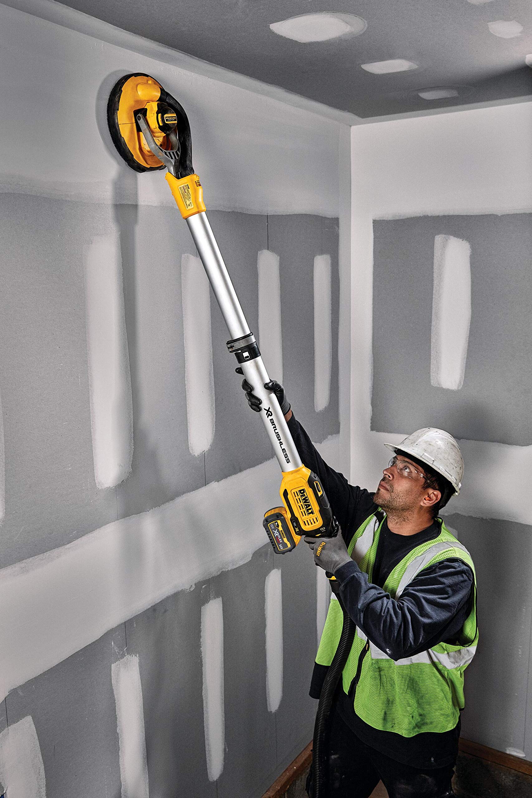 DeWALT Akku-Trockenbauschleifer DCE800N-XJ Schleifmaschine, Deckenschleifer, Teleskopschaft, 18 V