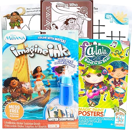 Disney Moana Imagine Ink Book Set Kids Activity Bundle - Moana Water  Surprise Coloring Book with Falala Tattoos, Stickers, and More (Party  Supplies, ...