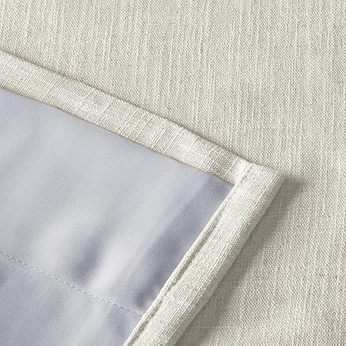 Miniatura 4 de ChadMade Cortina extra ancha de 120 pulgadas de ancho x 84 pulgadas de largo, cortina de lino de poliéster con forro opaco, cortina plisada para