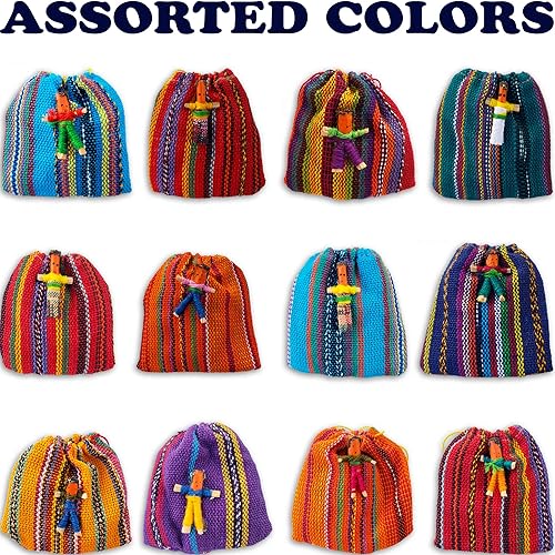 Miniatura 5 de 3 bolsas con muñecas de preocupación de Guatemala, 6 muñecas súper lindas en cada bolsa, muñecas de Guatemala, mayas, problemas, ansiedad, personas