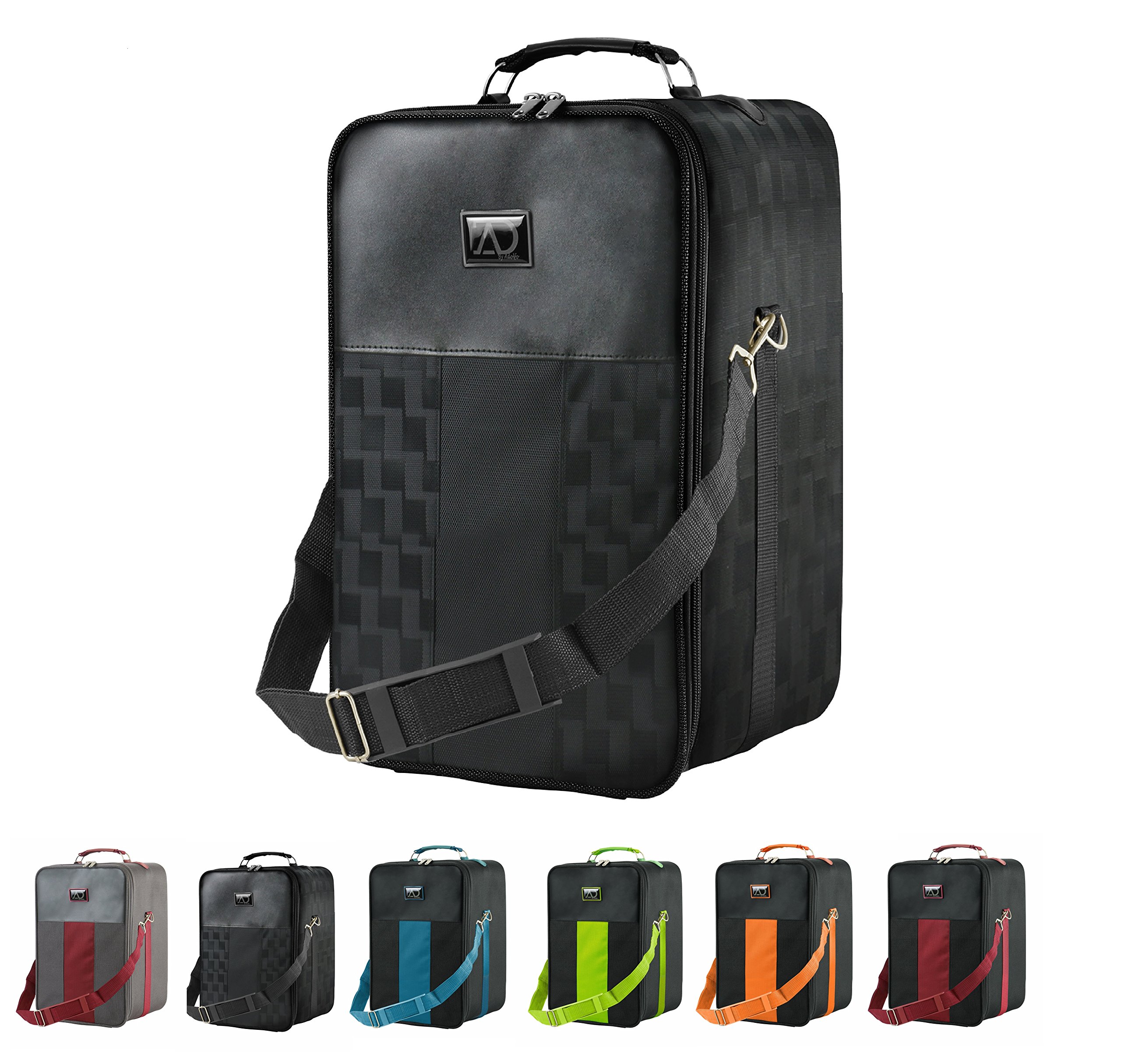 Photo 1 of **MISSING A PART**
Small Wig Travel Box with Top Handle, Shoulder Strap & Double Zipper, Small Black