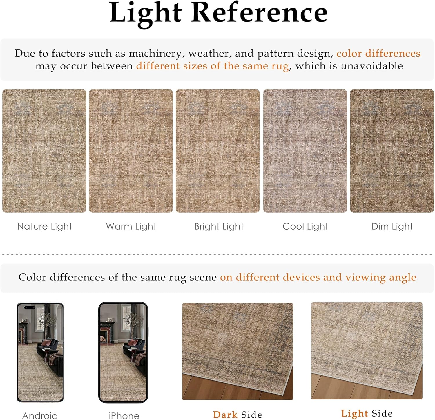 HUGEAR Retro 2x8 Washable Runner Rugs Brown Hallway Bedroom Kitchen Throw Carpet Vintage Distressed Neutral Stain Resistant Non Slip & Shedding Low Pile for Home Aesthetic Decor - Image 9