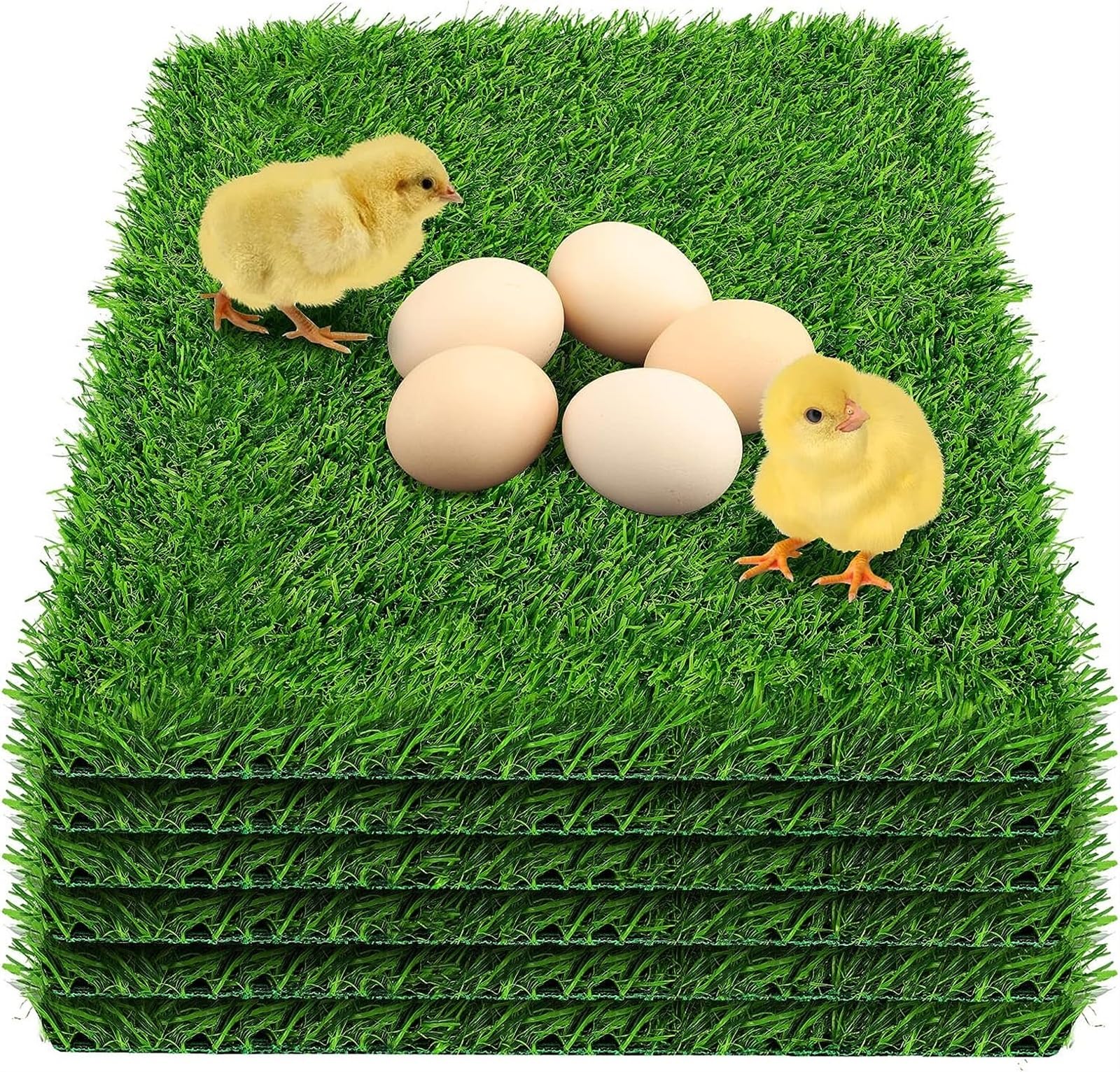 THE WHITE SHOP 6pcs Artificial Grass Nesting Pads - Chicken Nesting Pads for Chicken Coop and Pet Garden Lawn Indoor Outdoor