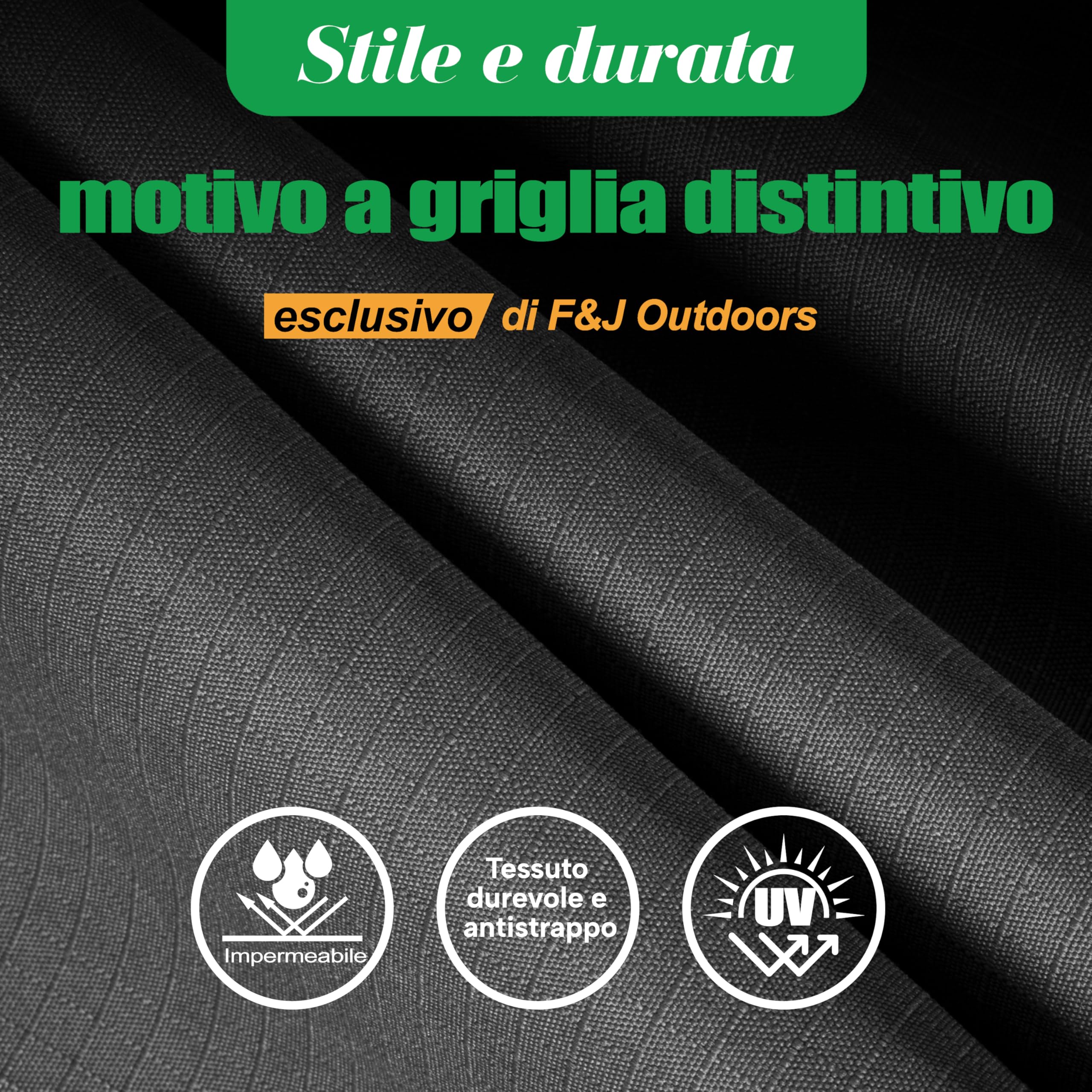 F&J Outdoors Coperture per Sedie da Giardino Sedia Lounge Sedia a Dondolo Adirondack Impermeabile Protettiva per Divano da Esterno Grigio Verande Coperture per Mobili da Patio 84x86x65/82cm, 2 Pezzi