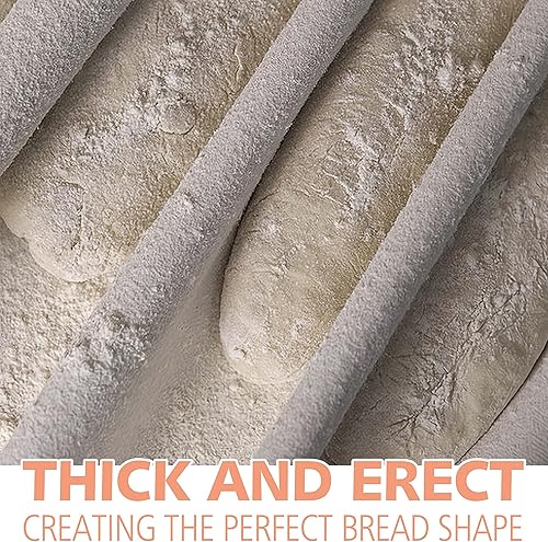 Miniatura 4 de Anaeat Sartén antiadherente para pan de baguette francesa con tela gruesa profesional a prueba de masa, bandeja larga para hornear pan de masa madre