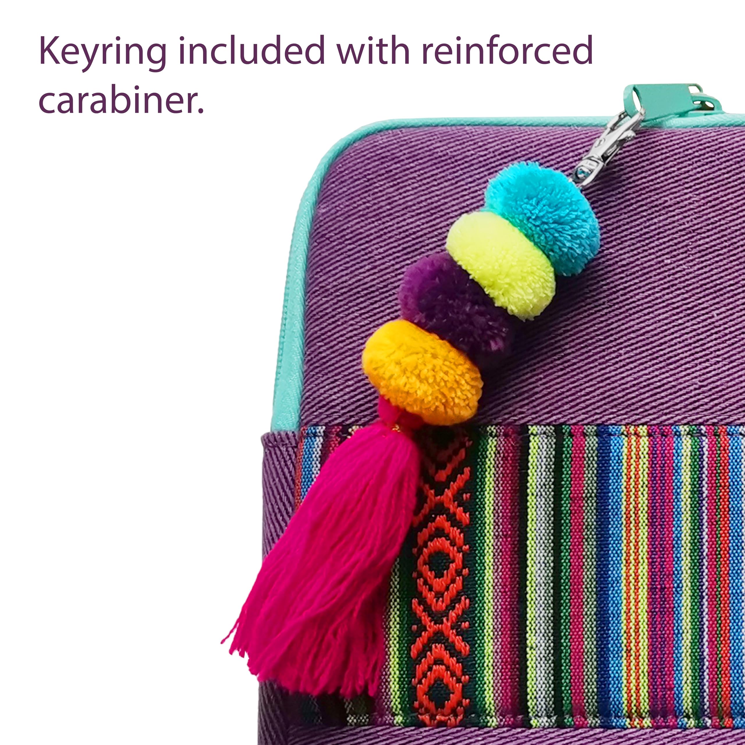WONDEE Maletín Funda Portátil 15,6/16 Pulgadas Diseño de Tela Bordada Estilo Étnico y Original Tirador - Funda para Ordenador Portátil Macbook Pro 16 Pulgadas Acolchada y Reforzada con Cremallera